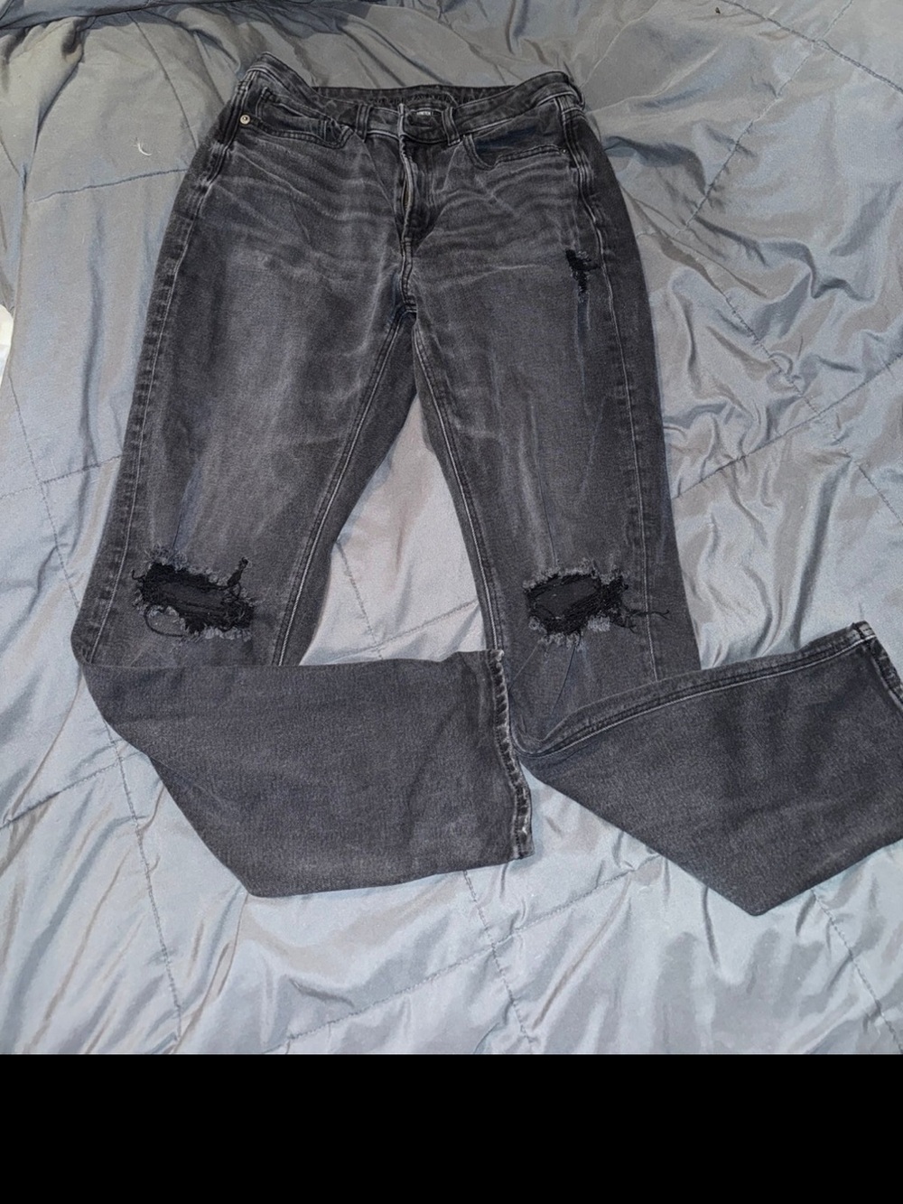 American Eagle Outfitters Black Distressed Skinny Jeans 6 Long